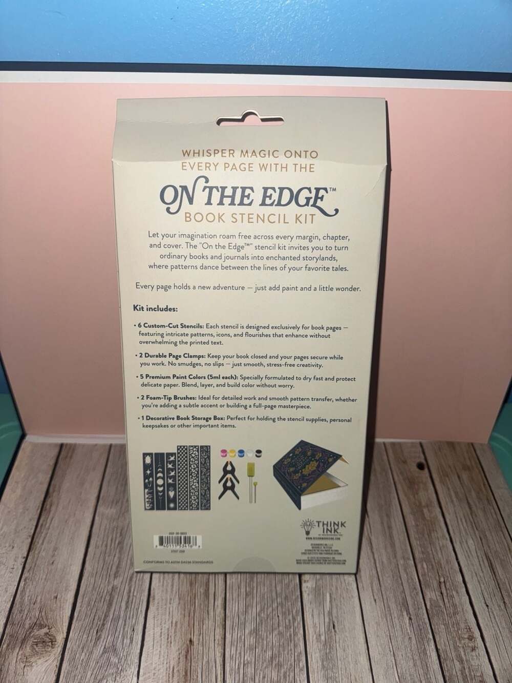 DesignWorks Ink On The Edge Book Stencil Kit with Decorative Storage Box - Picture 2 of 4